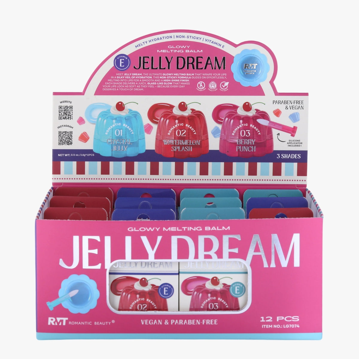 ROMANTIC BEAUTY - JELLY DREAM GLOWY MELTING BALM (12PCS)