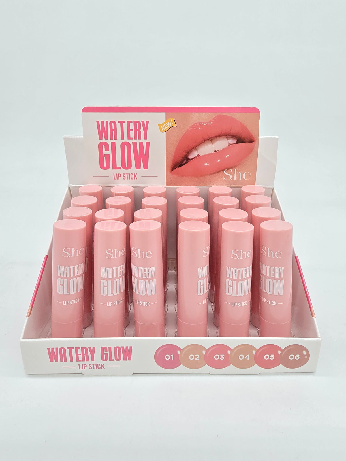 S.HE MAKEUP- WATERY GLOW- LIP STICK-24PCS