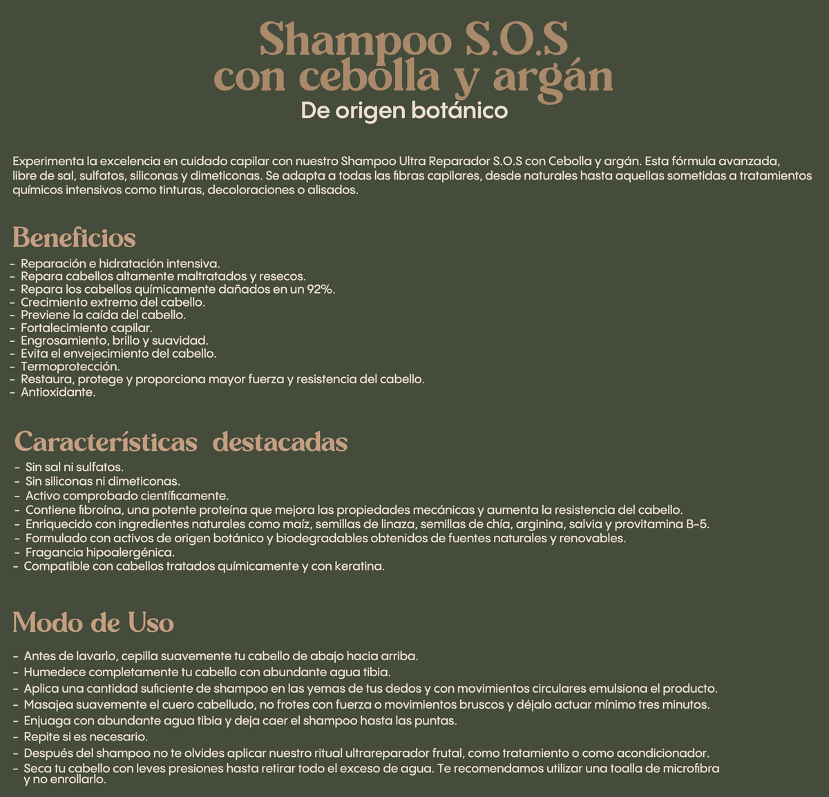 RITUAL BOTANICO - CHAMPÚ SOS CON CEBOLLA Y ARGÁN 400ML (1UD)