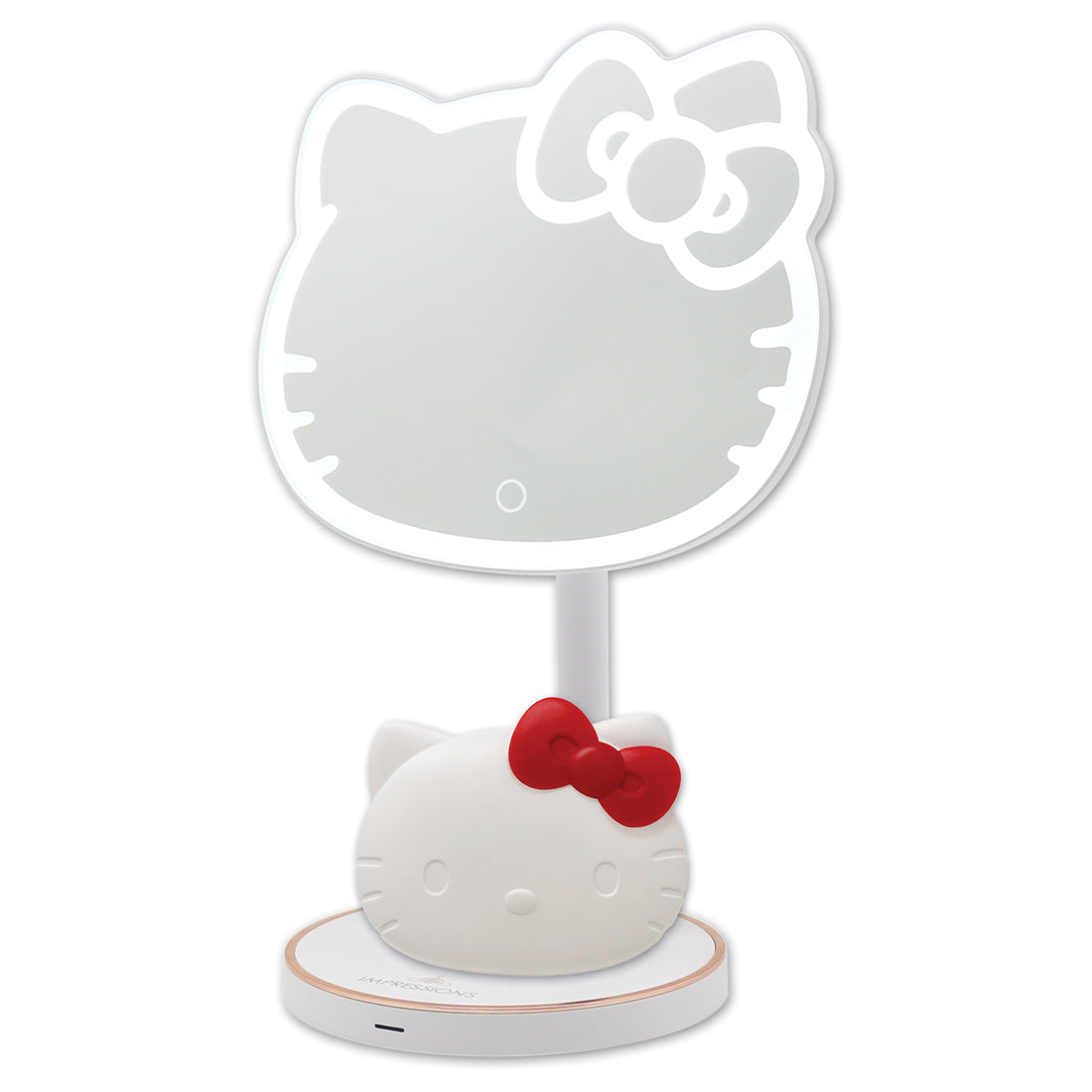 IMPRESSIONS VANITY X HELLO KITTY - ESPEJO DE MAQUILLAJE RECARGABLE LED + PAQUETE COMPACTO INALÁMBRICO