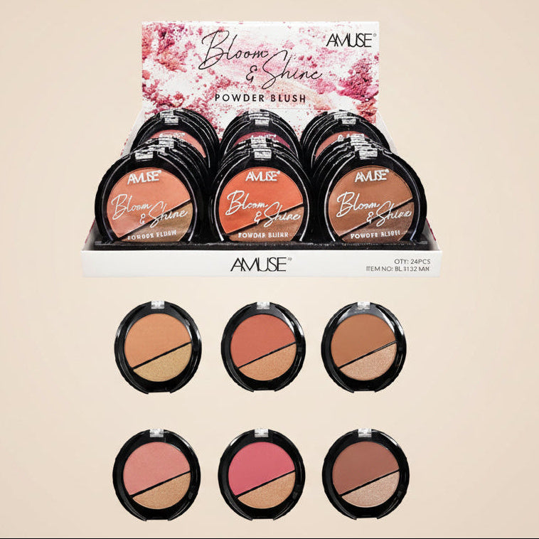 AMUSE- BLOOM AND SHINE- POWDER BLUSH- 24PCS