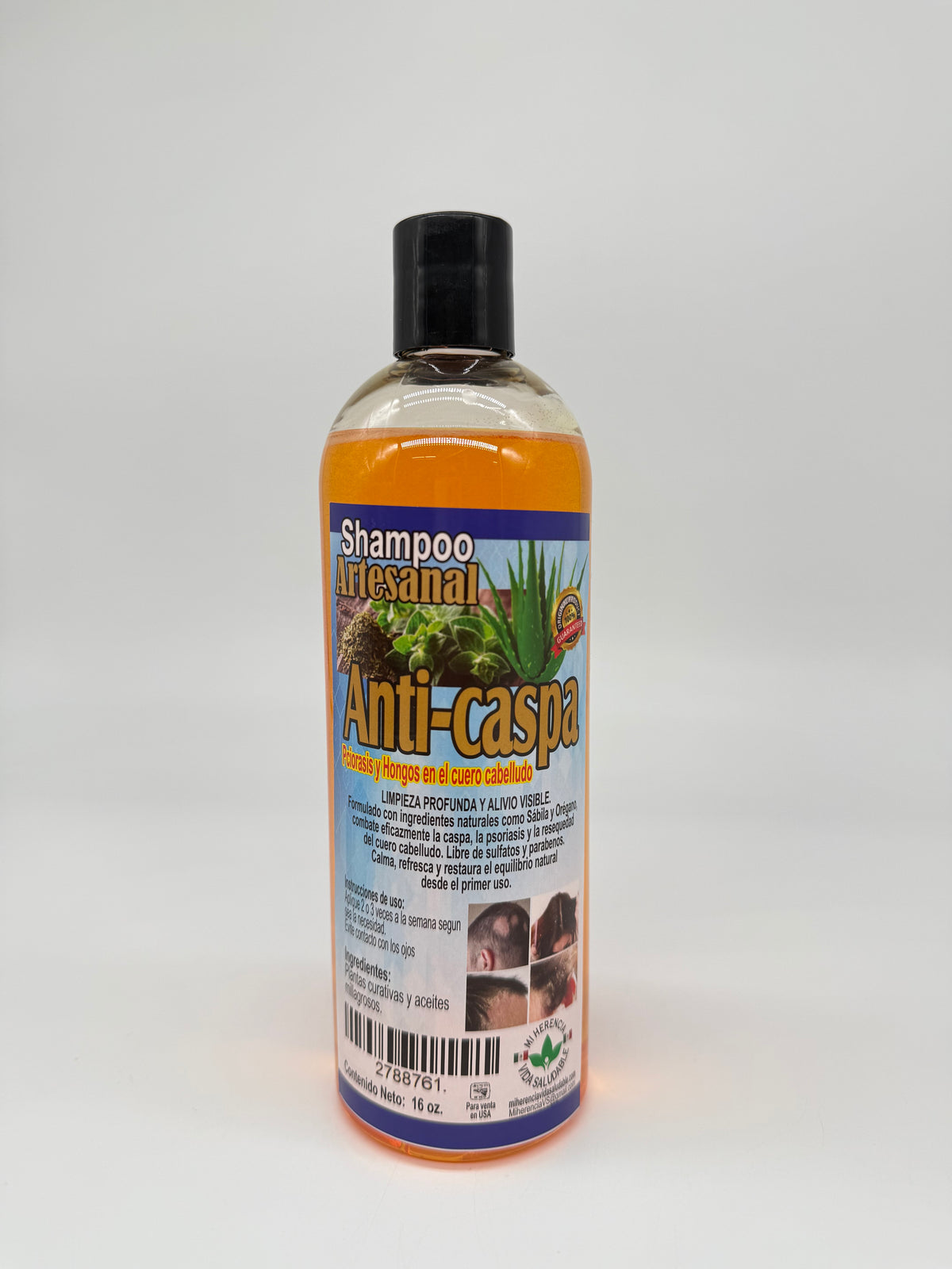 SHAMPOO ARTESANAL- ANTI CASPA- 1PC