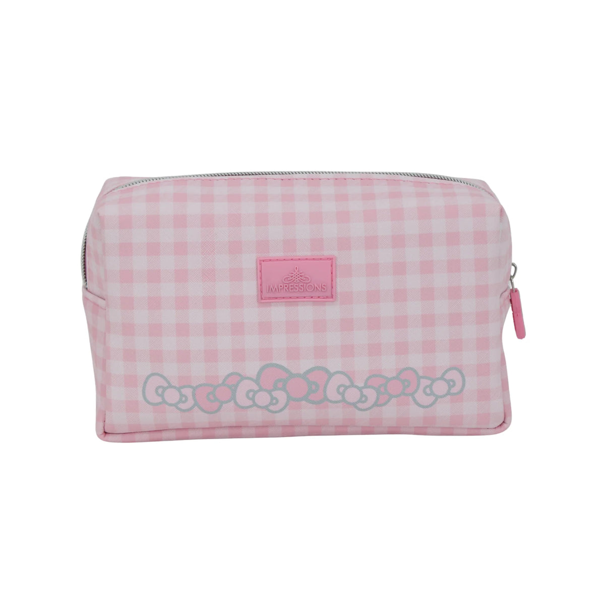 IMPRESSIONS VANITY - ESTUCHE COSMÉTICO DE CUADROS ROSA HELLO KITTY - (1 PIEZA)