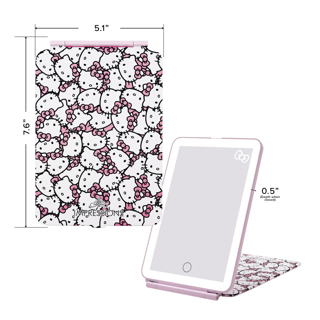 IMPRESSION VANITY X HELLO KITTY - TOUCH PAD MINI TRI - TONE LED MAKEUP MIROR