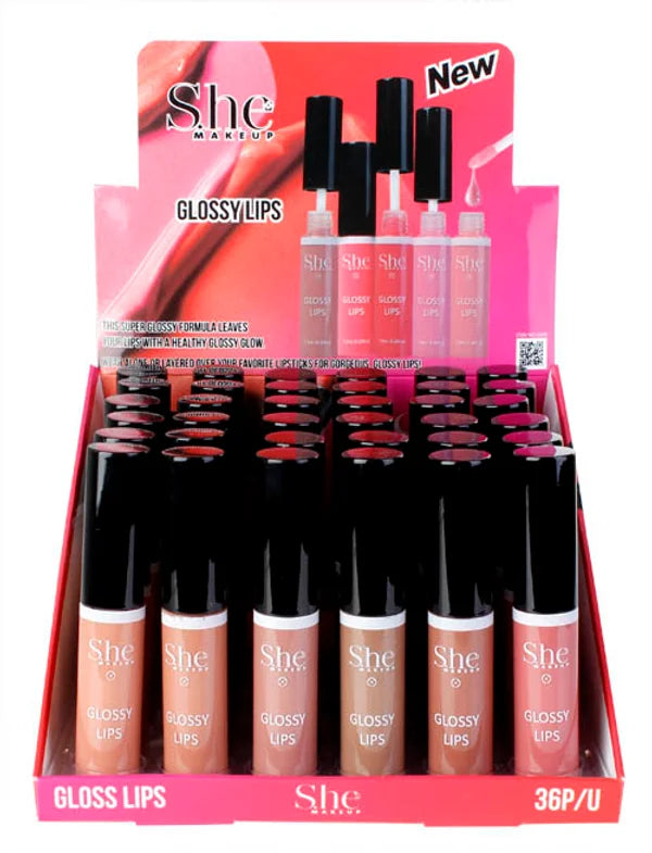 S.HE - 6 DIFFERENTS COLORS - GLOSSY LIPS- 36PCS
