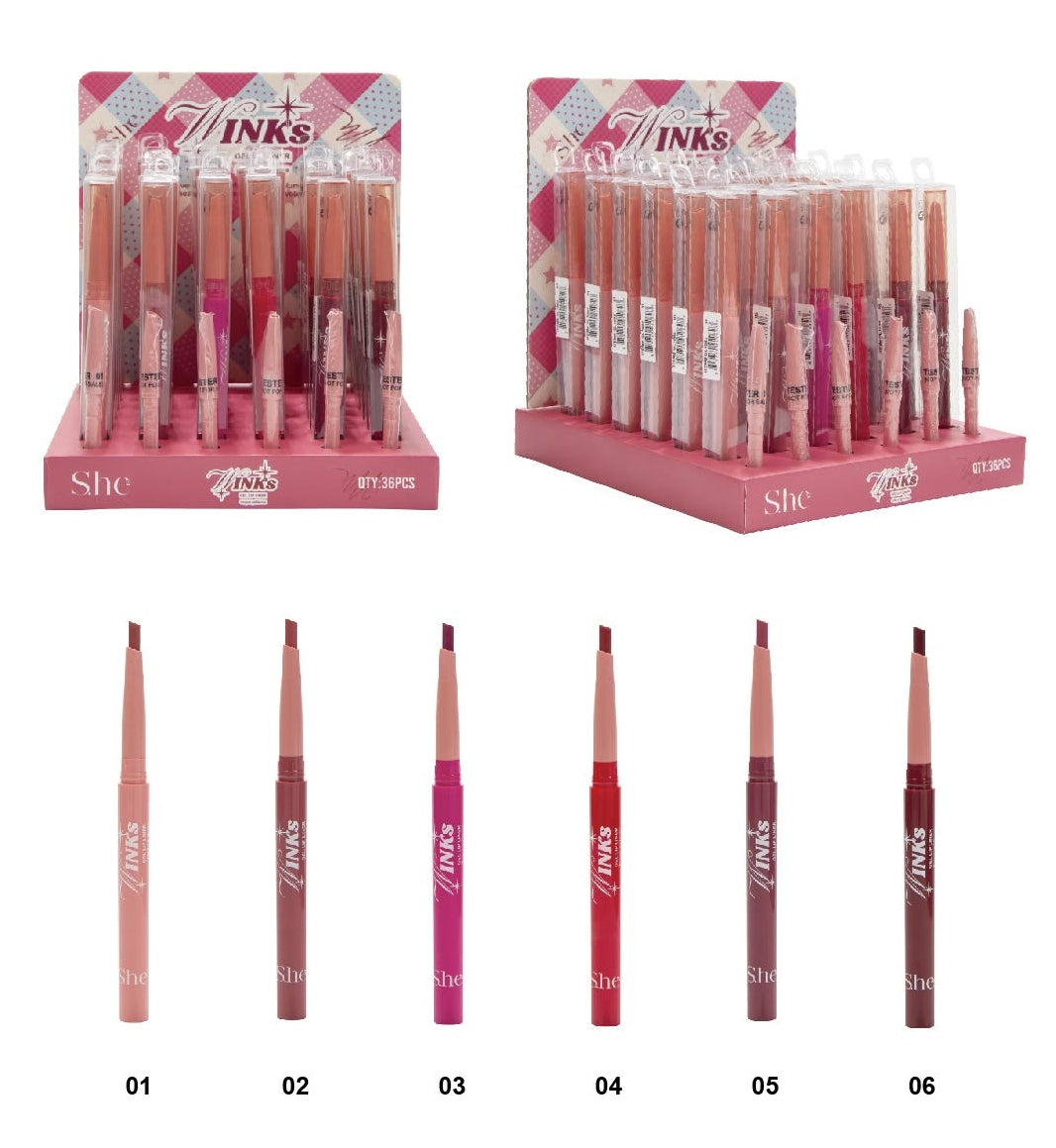 S.HE MAKEUP - WINKS GEL LIP LINER (36PCS)