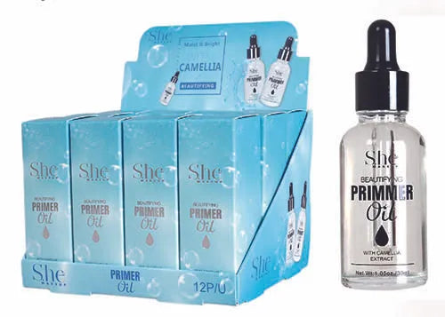 SHE MAKEUP- BEAUTIFYING CAMELLIA- FACE PRIMER OIL- (12PCS DISPLAY)