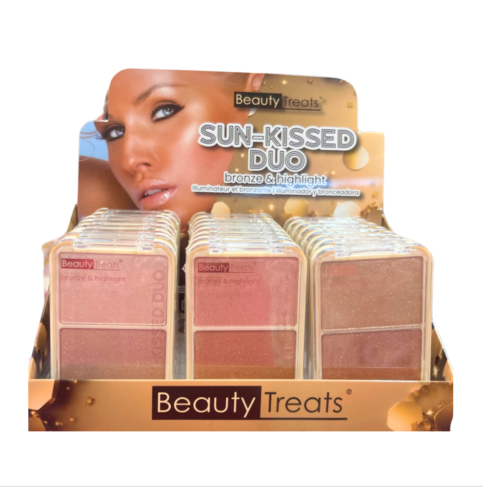 BEAUTY TREATS - SUN-KISSED DUO BRONZER & HIGHLITHER (DISPLAY 24PCS)