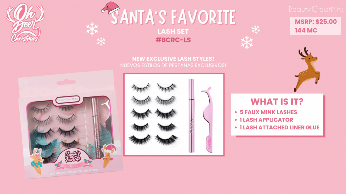 BEAUTY CREATIONS REINDEER CHRISTMAS: LASH SET "SANTA FAVORITES" (1SET)