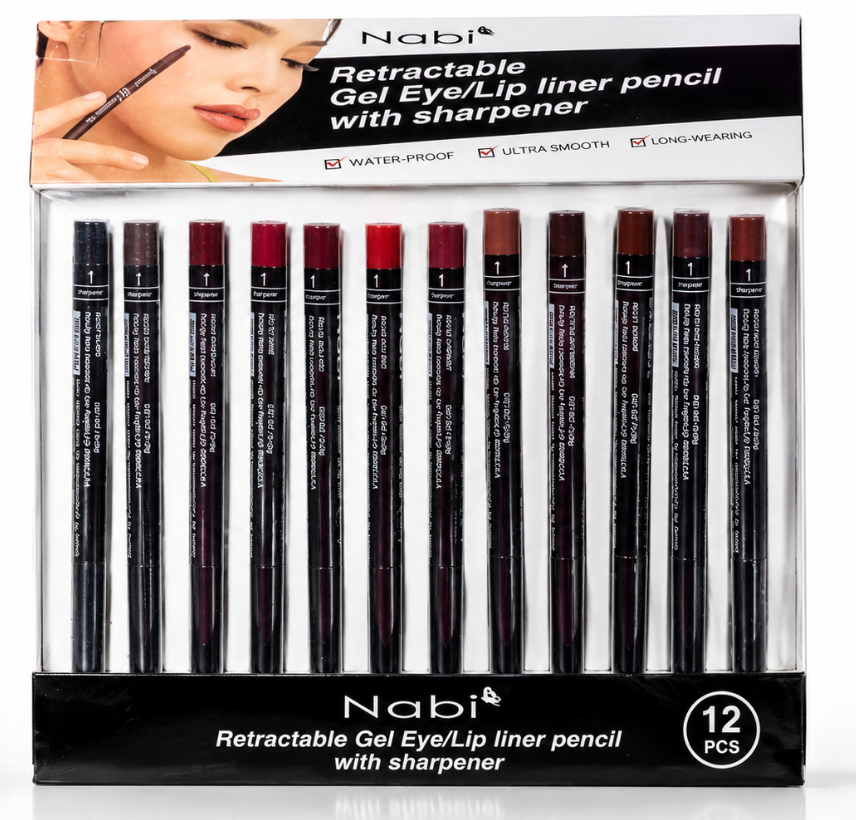 NABI- RETRACTABLE GEL EYE/LIP LINER PENCIL (72PCS)