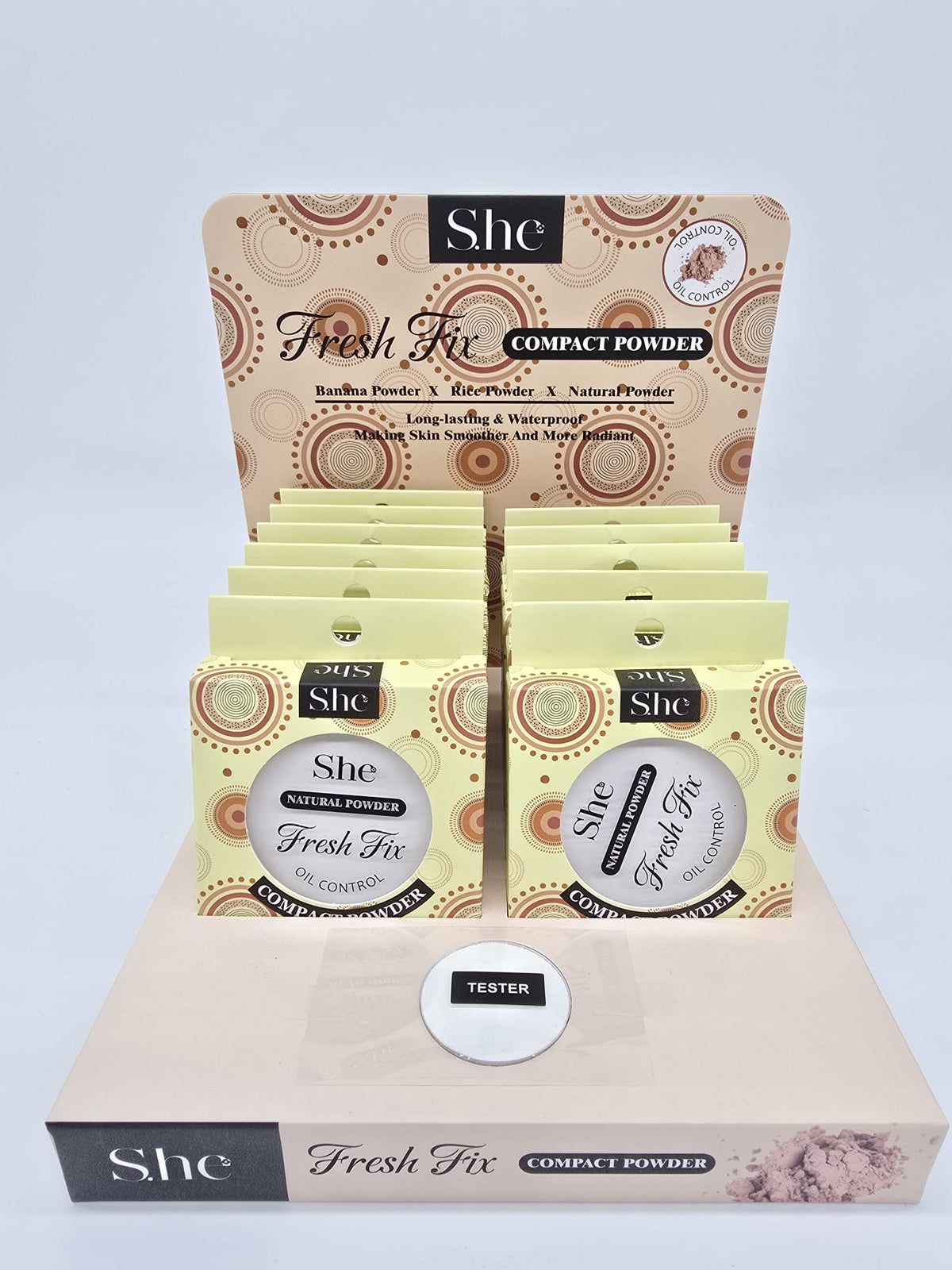 S.HE MAKEUP- FRESH FIX- NATURAL-COMPACT POWDER- 12PCS