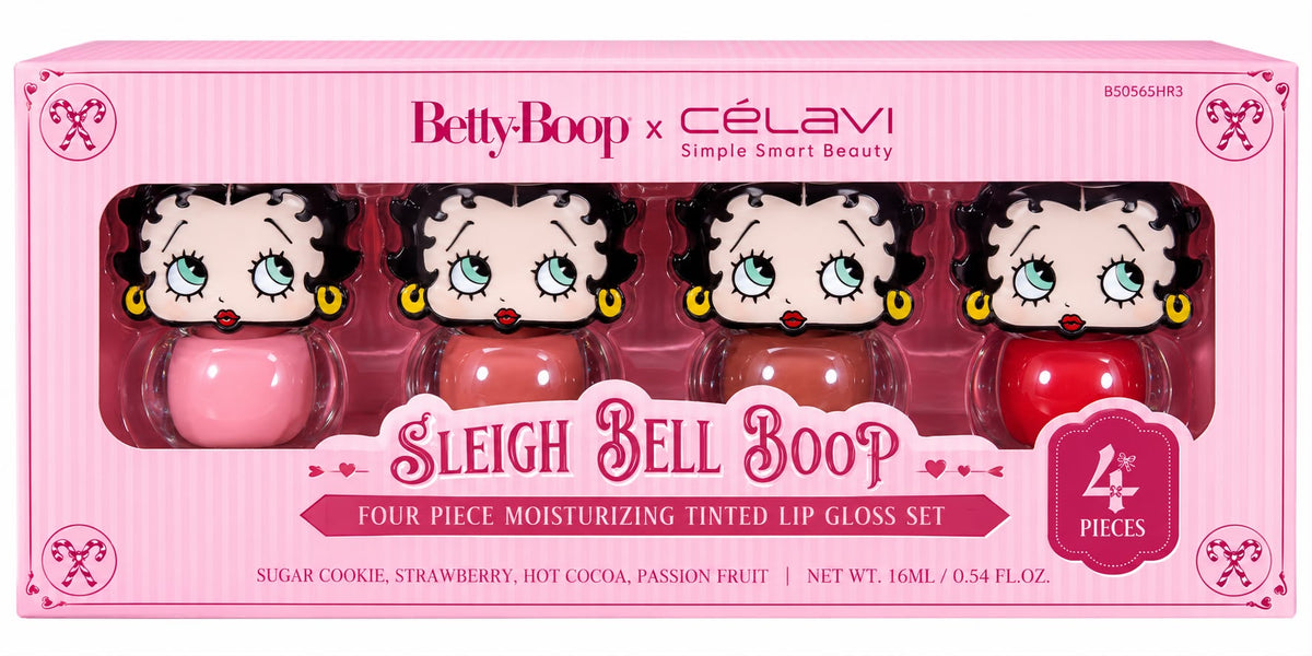 CÉLAVI - BETTY BOOP SLEIGH BELL BOOP FOUR PIECE MOISTURIZING TINTED LIP GLOSS SET - (1PC)