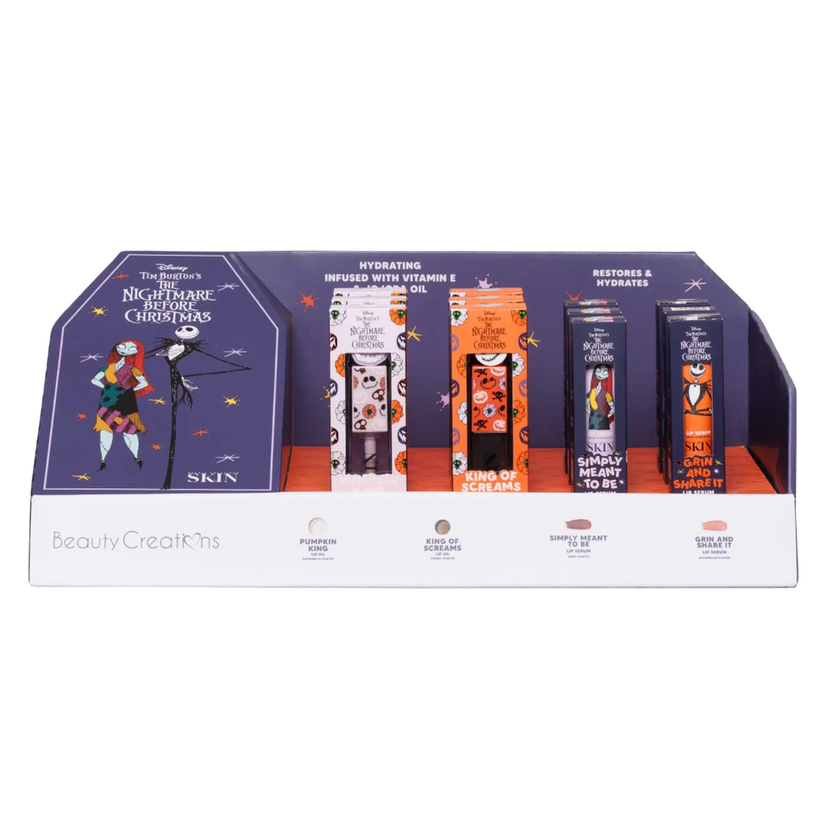 BEAUTY CREATIONS X TIM BURTON'S THE NIGHT BEFORE CHRISTMAS- DISPLAY 12PCS