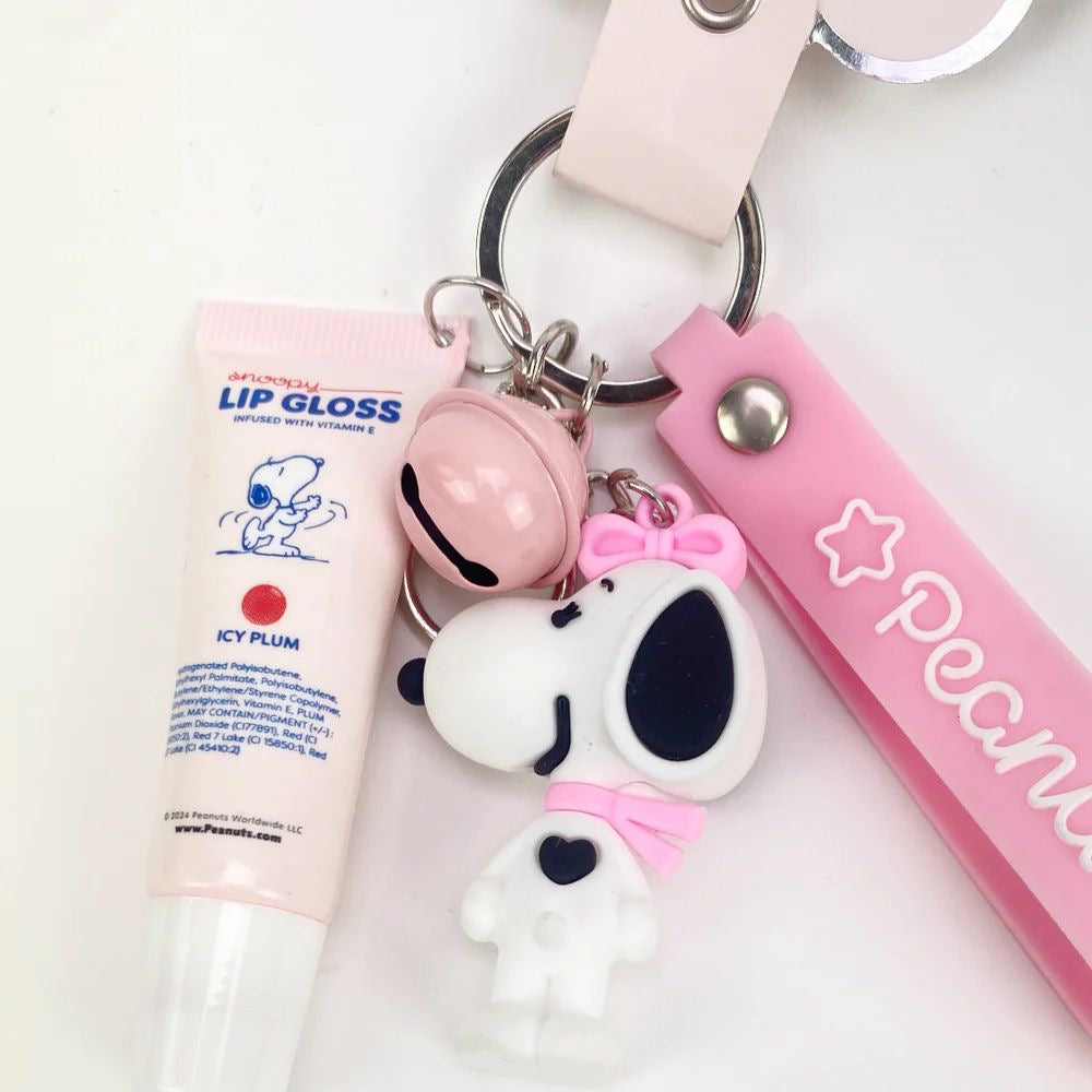 CELAVI X PEAUNTS SNOOPY LIP GLOSS WITH KEYCHAIN (3PCS)