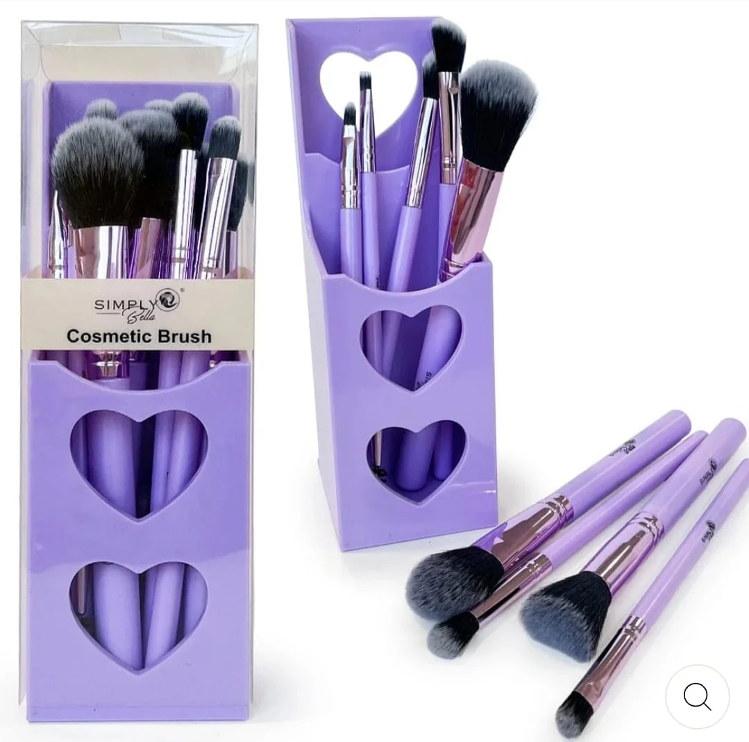 SIMPLY BELLA - MAKEUP BRUSH SET WITH ACRYLIC CASE - (3SET)(EACH COLOR)