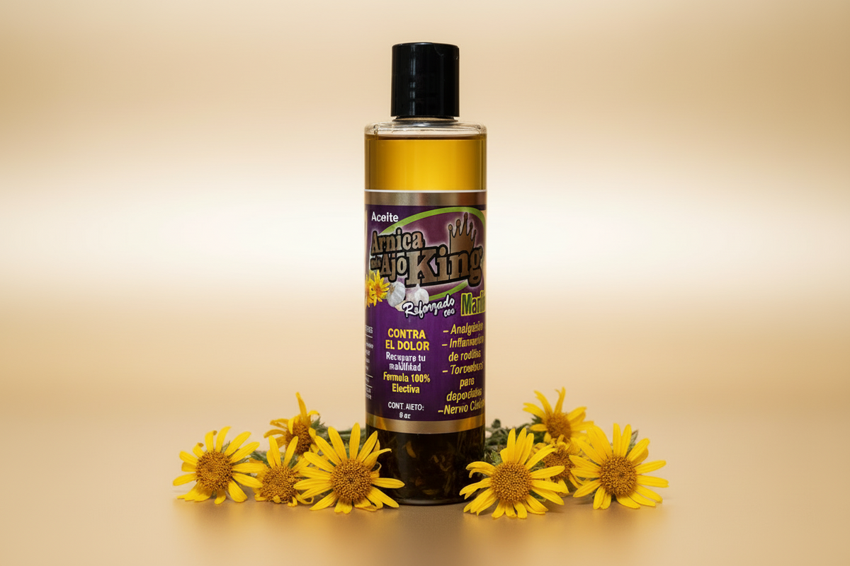 ACEITE ARNICA MAS AJO KING REFORZADO CON MARIHUANA -NOT AVAILABLE FOR MEXICO (1PC)