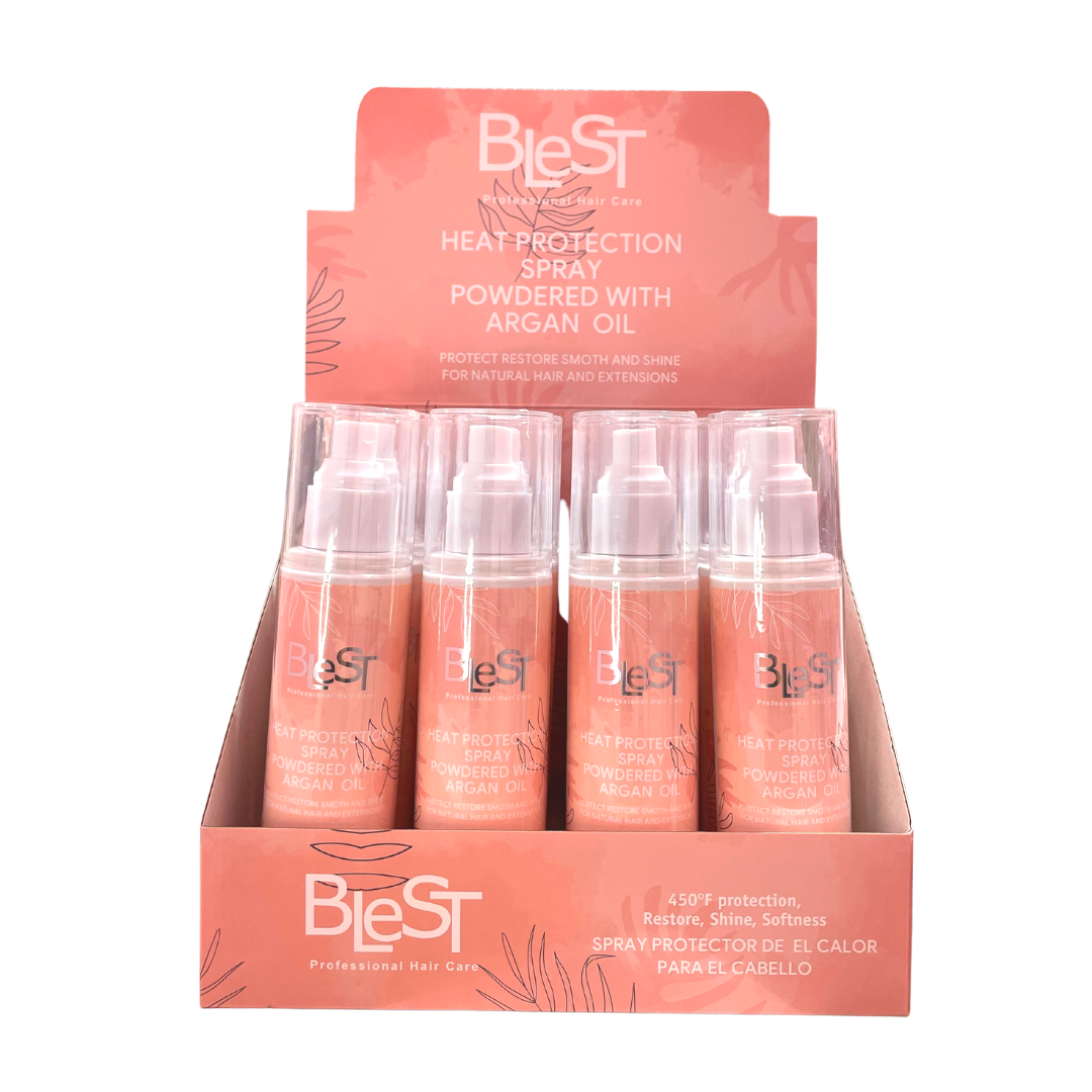 BLEST PROFESSIONAL HAIR CARE - SPARY DE PROTECTION THERMIQUE ALIMENTÉ AVEC DE L'HUILE D'ARGAN - 12 PCS