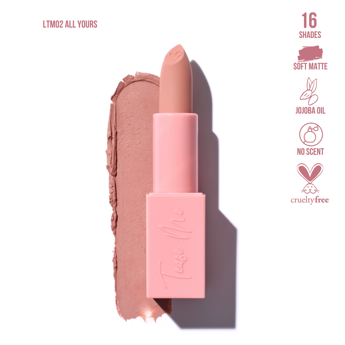 BEAUTY CREATIONS - TEASE ME LIPSTICK - (6PCS)
