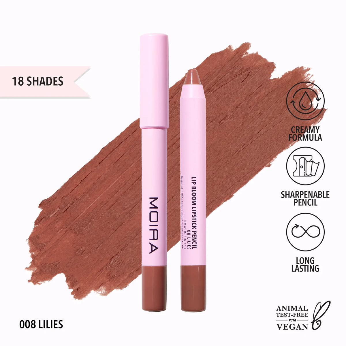 MOIRA - LIP BLOOM LIPSTICK PENCIL MATTE LONG LASTING