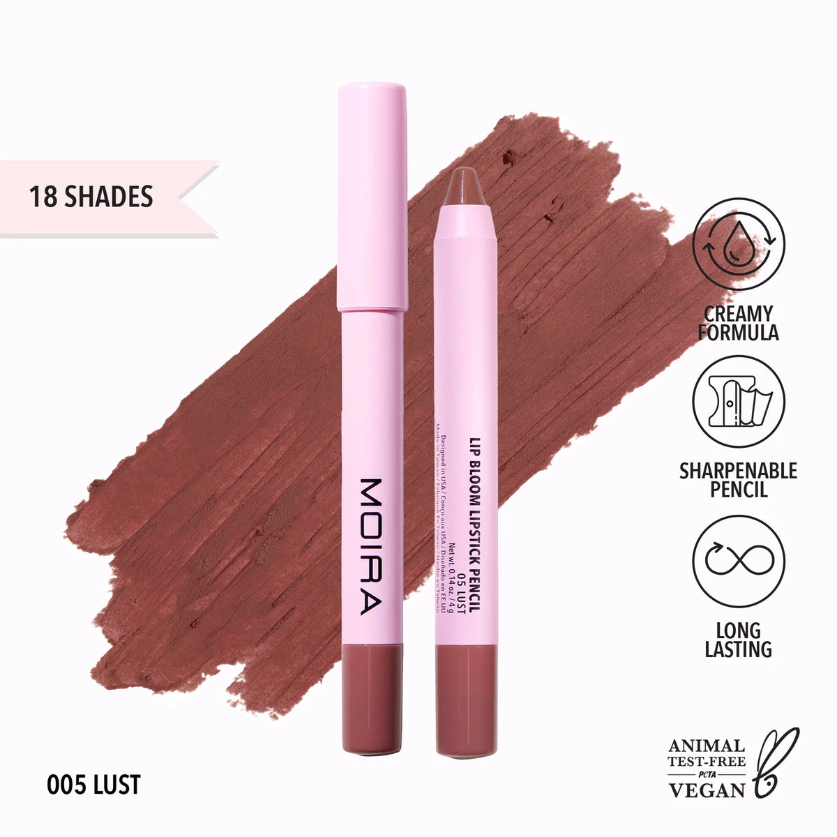 MOIRA - LIP BLOOM LIPSTICK PENCIL MATTE LONG LASTING