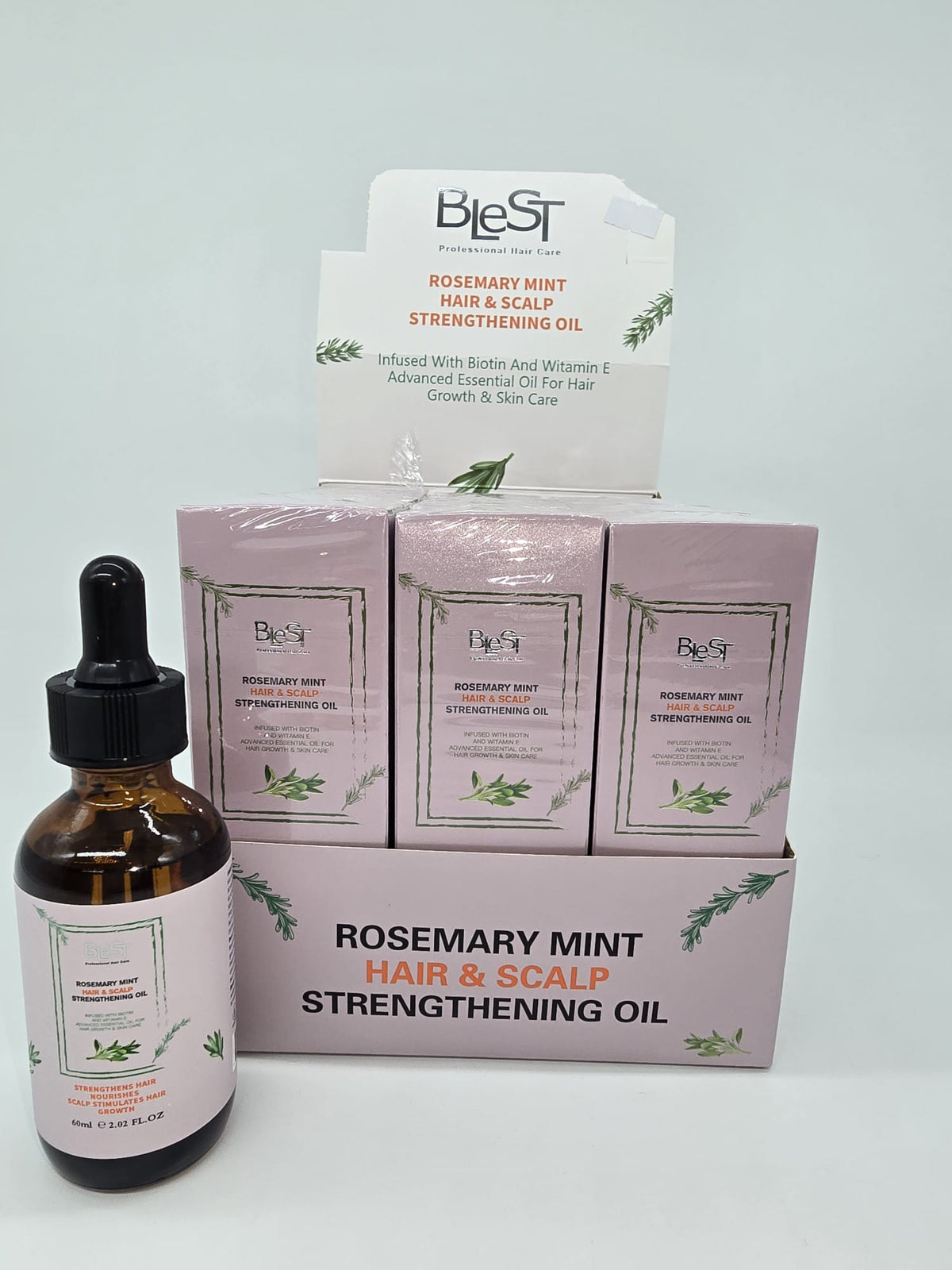 BLEST-ROSEMARY MINT HAIR & SCALP STRENGTHENING OIL - 12PCS