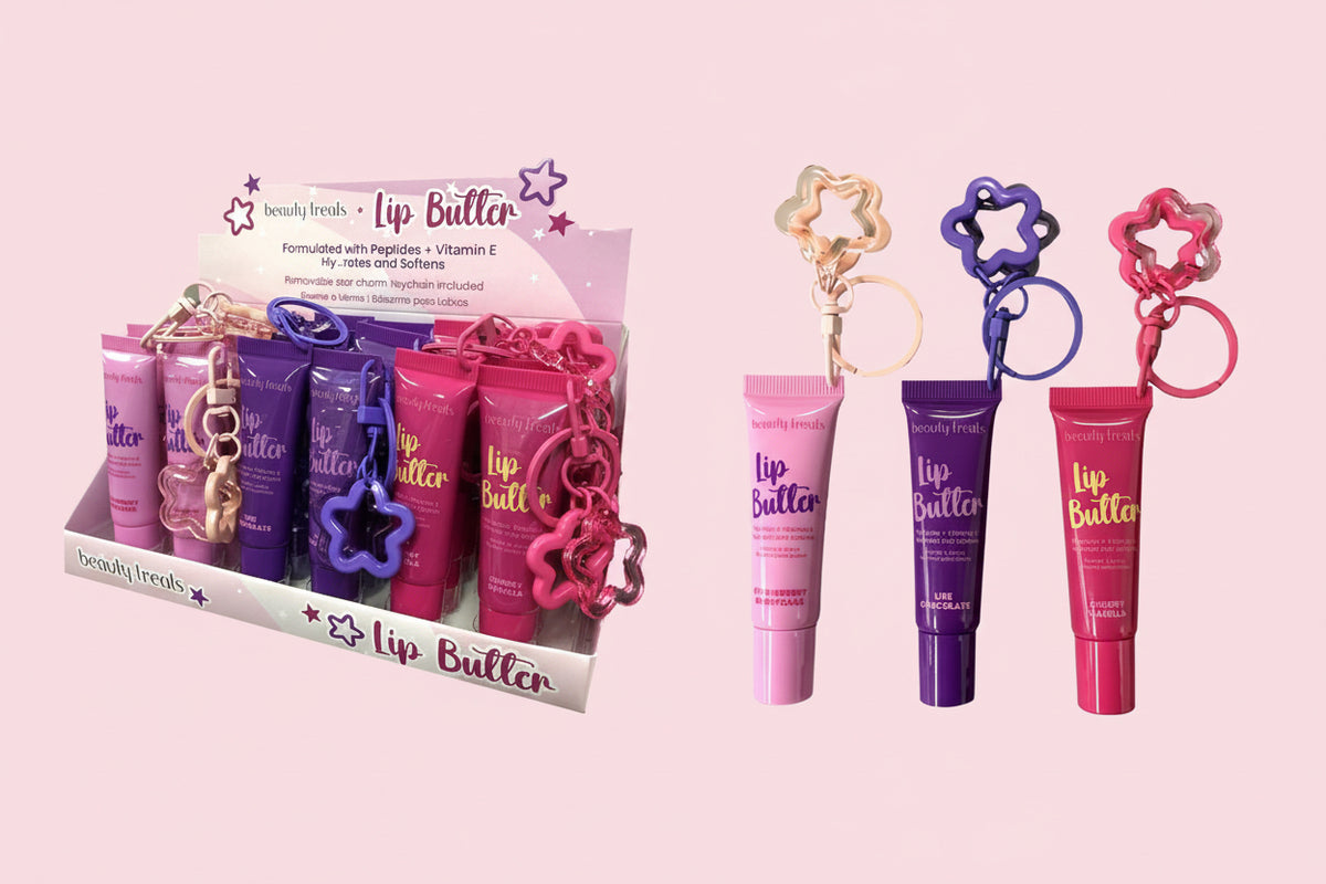 BEAUTY TREATS-LIP BUTTER WITH STAR KEYCHAIN (24PCS)