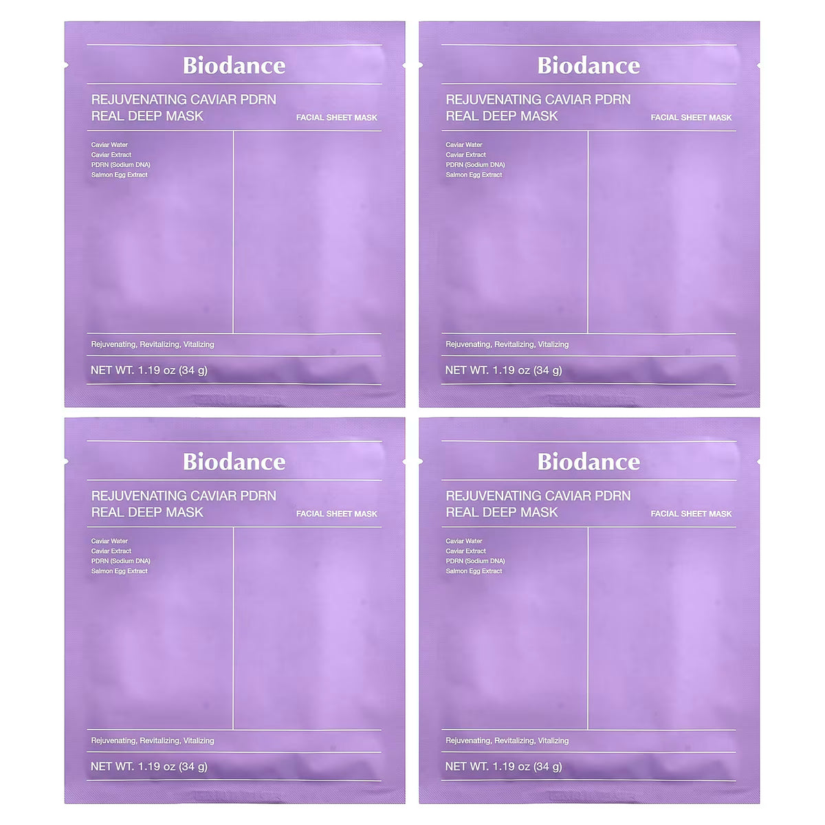 BIODANCE - REJUVENATING CAVIAR PDRN REAL DEEP MASK - 4 SHEET MASK ( 1 BOX )