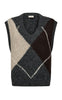 Freequent Vest - Grslulu Argyle - Dark Grey Ml w. Oyster Grey Ml.