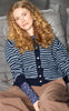 Black Colour Cardigan - Dell Striped - Navy