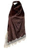 Noisy May Top - Sofie Satin - Chocolate Brown/Birch Lace