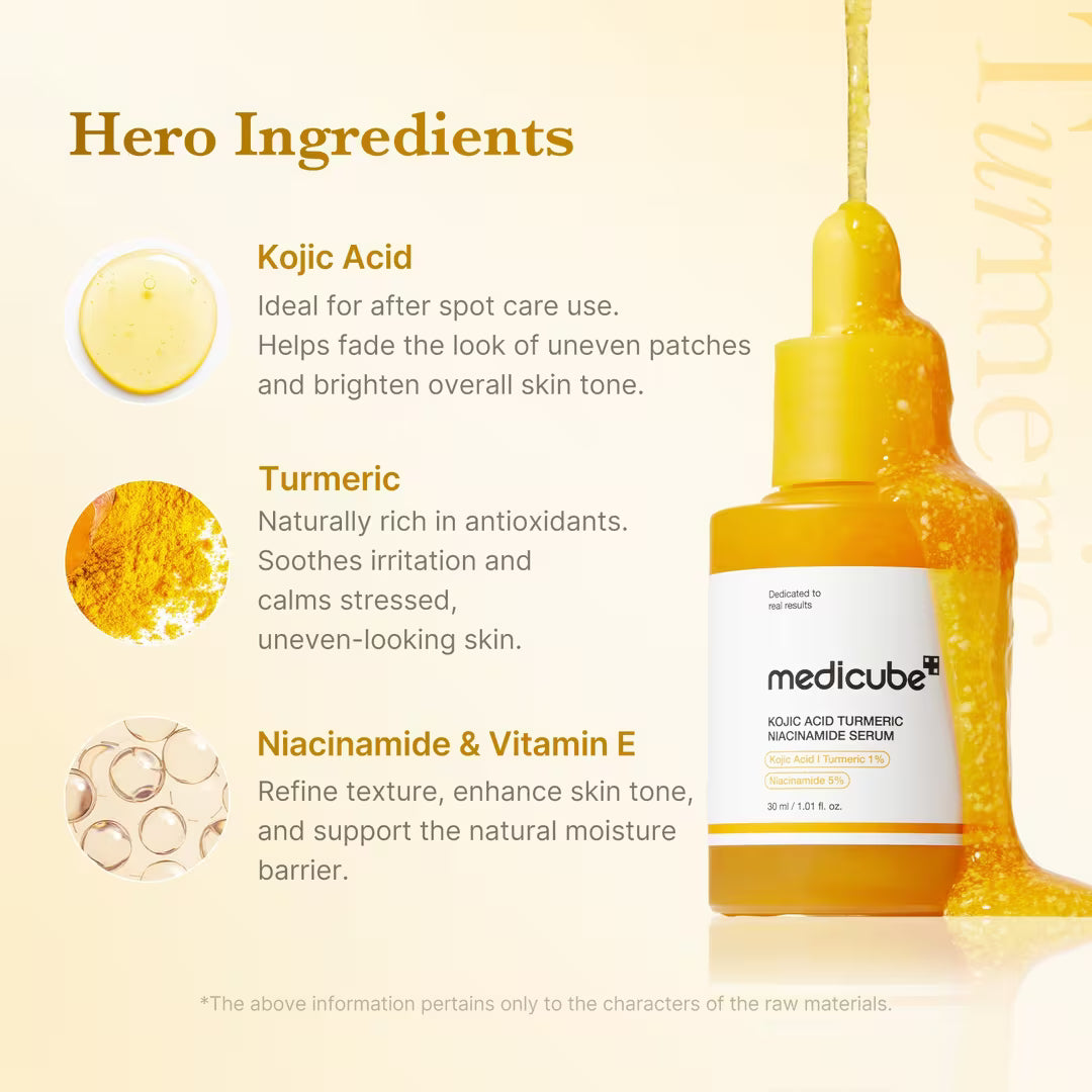 MEDICUBE -  KOJIC ACID TURMERIC NIACINAMIDE SERUM - (1PC)