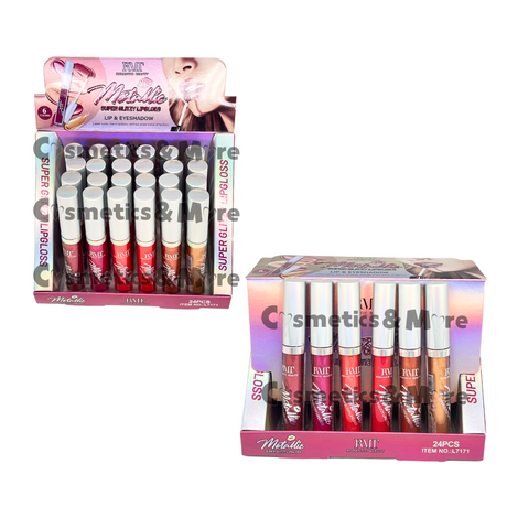 ROMANTIC BEAUTY - METALLIC SUPER GLITZY LIPGLOSS (24PCS DISPLAY)