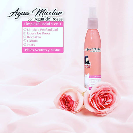 DEL INDIO PAPAGO- AGUA MICELAR CON AGUA DE ROSAS- 1PC