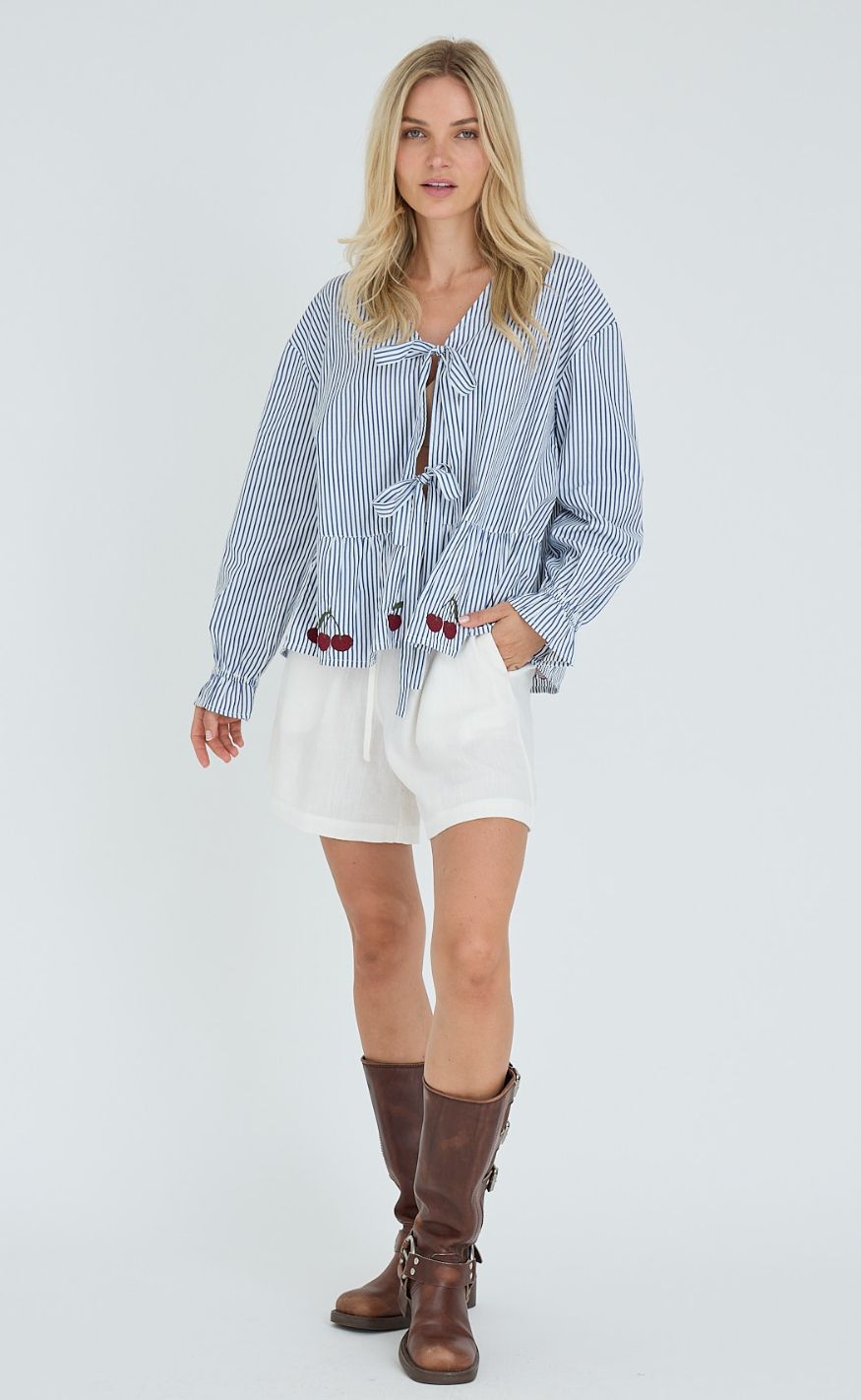 A-View Bluse - Alize - Blue/White Stribe