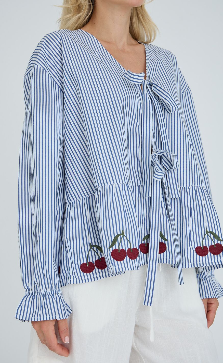A-View Bluse - Alize - Blue/White Stribe