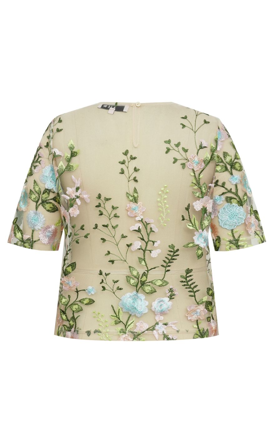 A-View Bluse - Fuschia - Rose/Blue