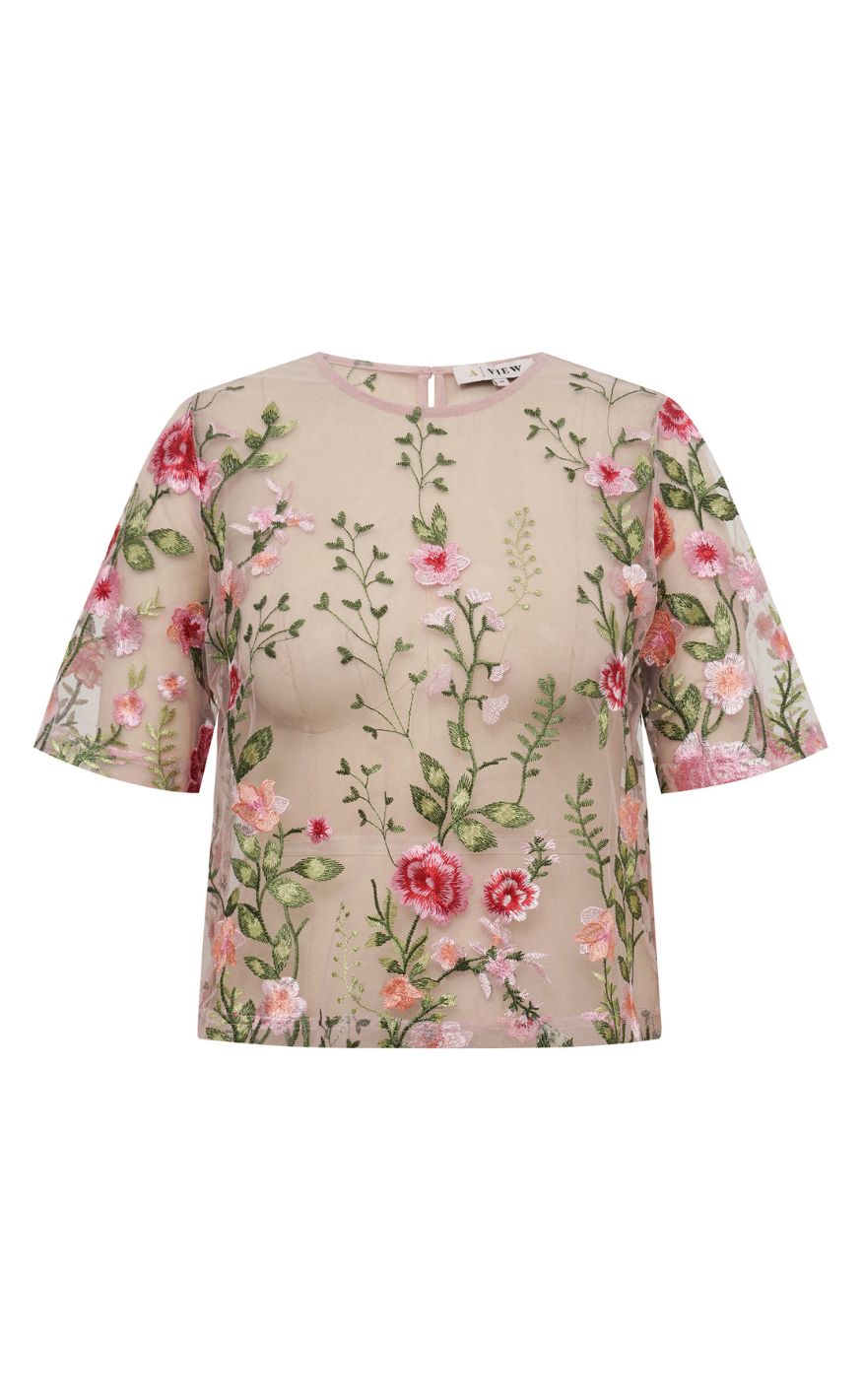 A-View Bluse - Fuschia - Rose/Red