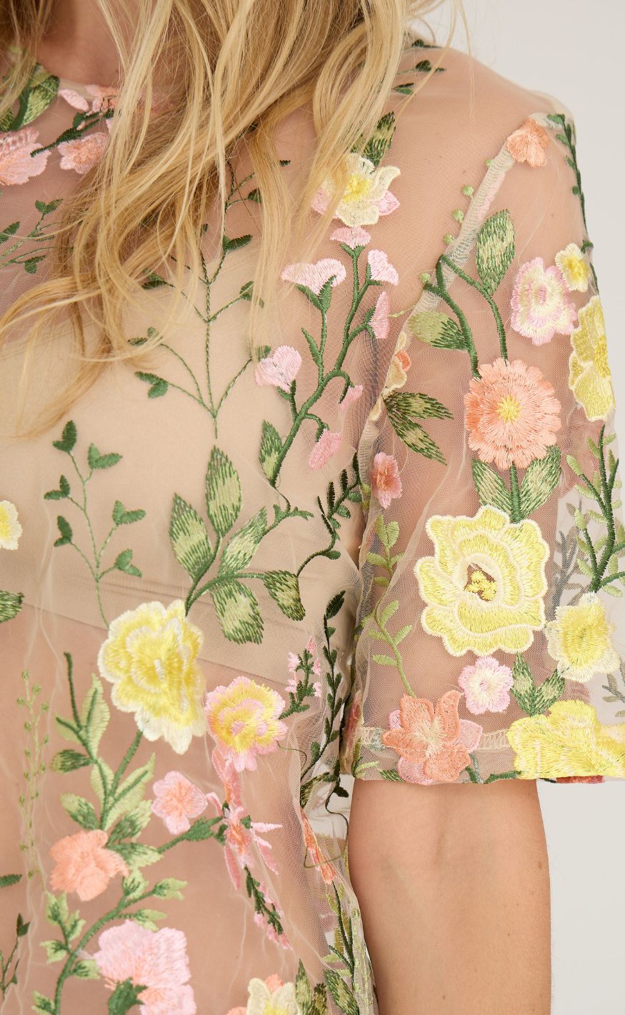 A-View Bluse - Fuschia - Sand/Yellow