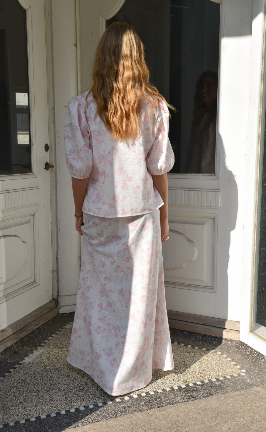 A-View Nederdel - Lin Maxi - Sand/Pale Pink