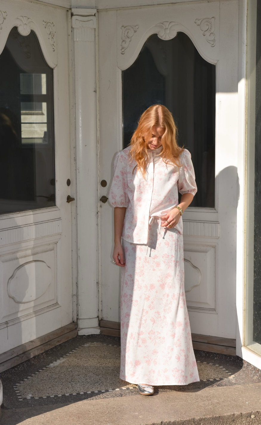 A-View Nederdel - Lin Maxi - Sand/Pale Pink
