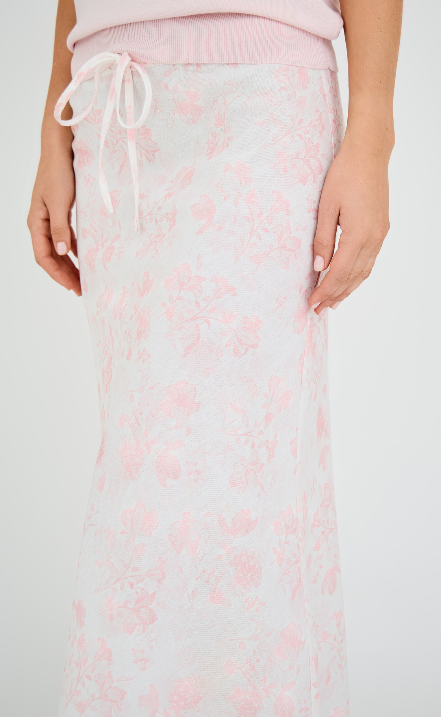 A-View Nederdel - Lin Maxi - Sand/Pale Pink