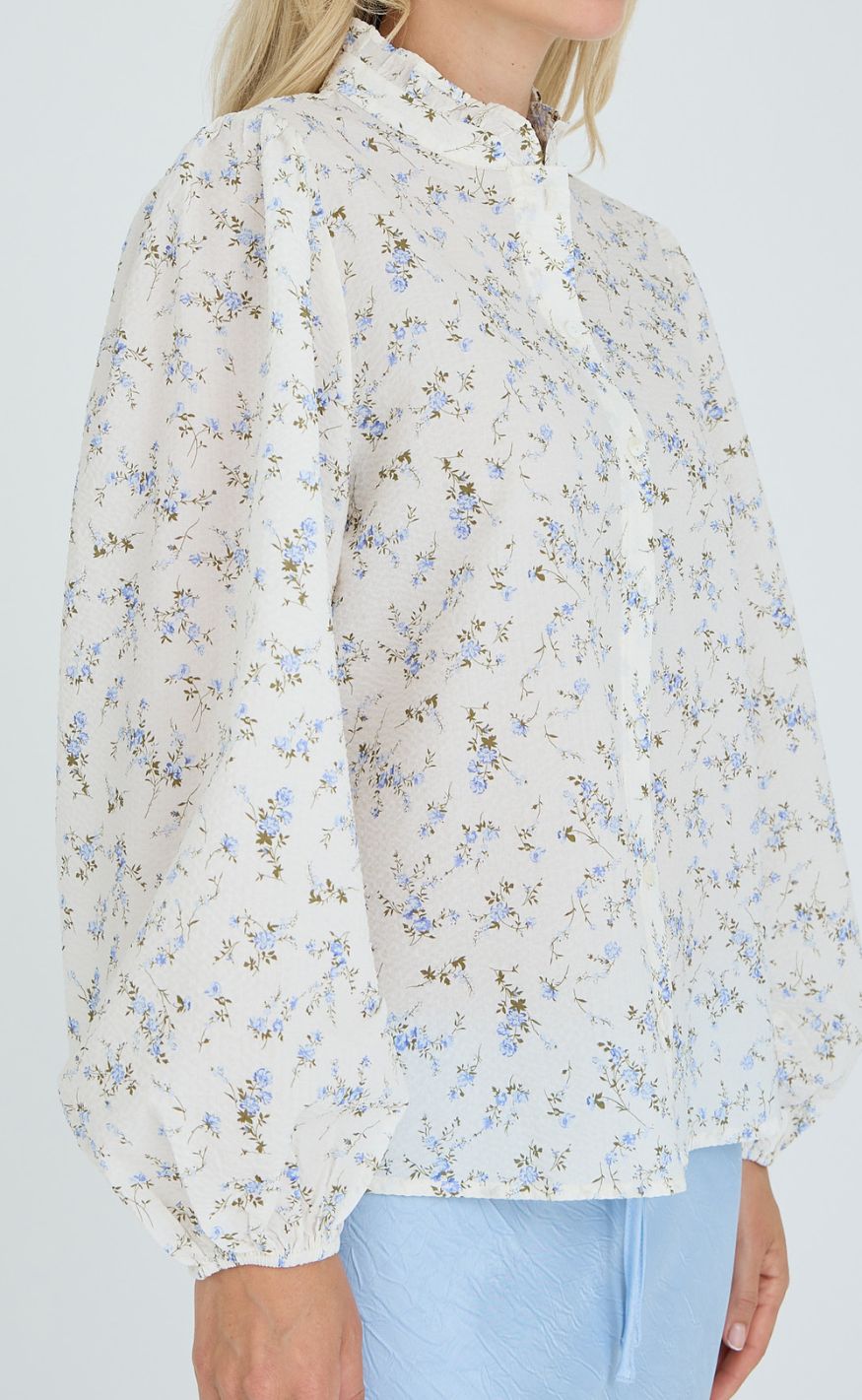 A-View Skjorte - Tiffany - Off White/Blue