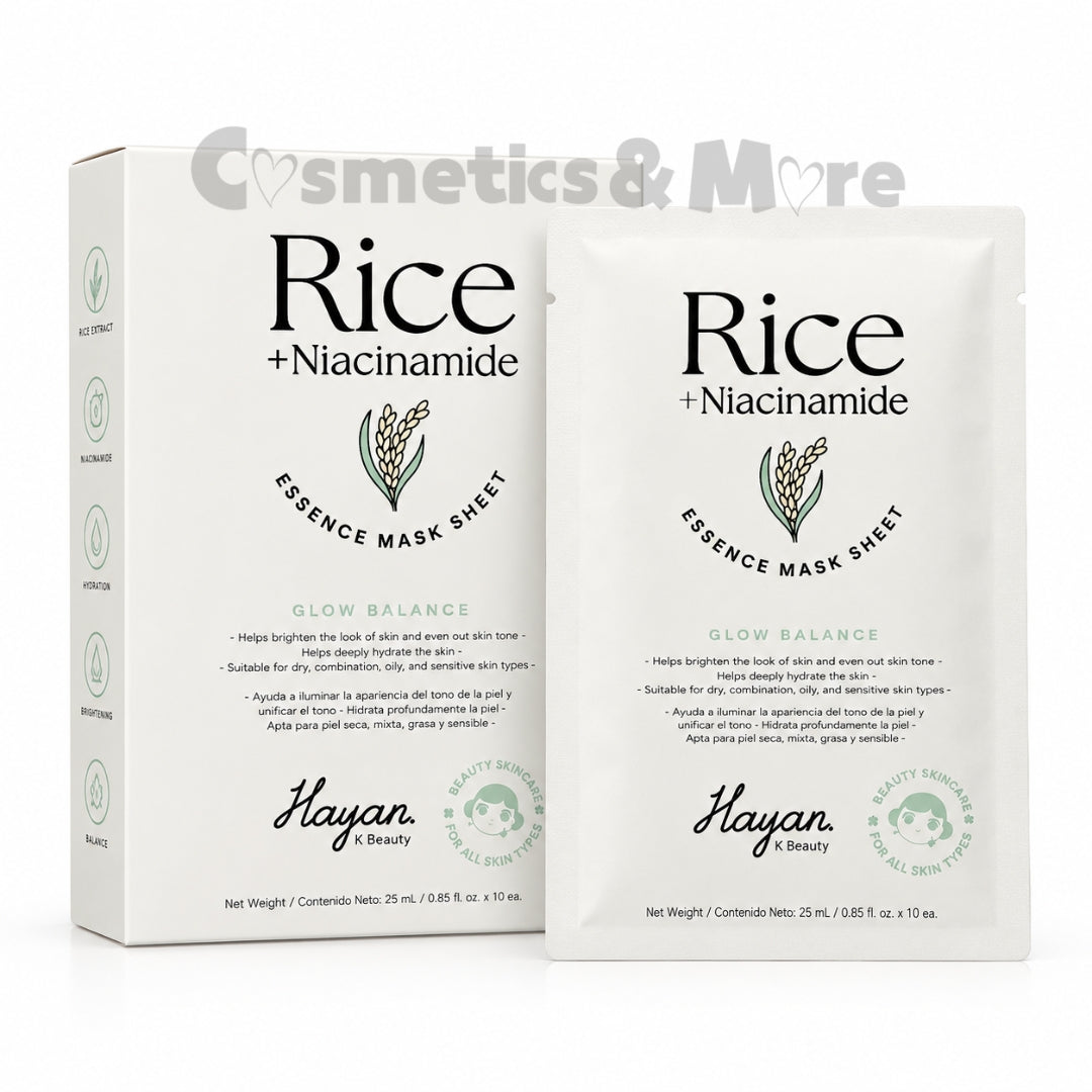 HAYAN K BEAUTY - RICE + NIACINAMIDE ESSENCE MASK SHEET - 1 PACK (10 PC SHEET MASK)
