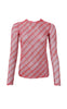 Black Colour Bluse - Anne Mesh - Red Check