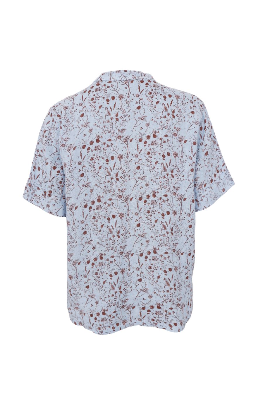 Black Colour Bluse - Melina SS Linen - Floral