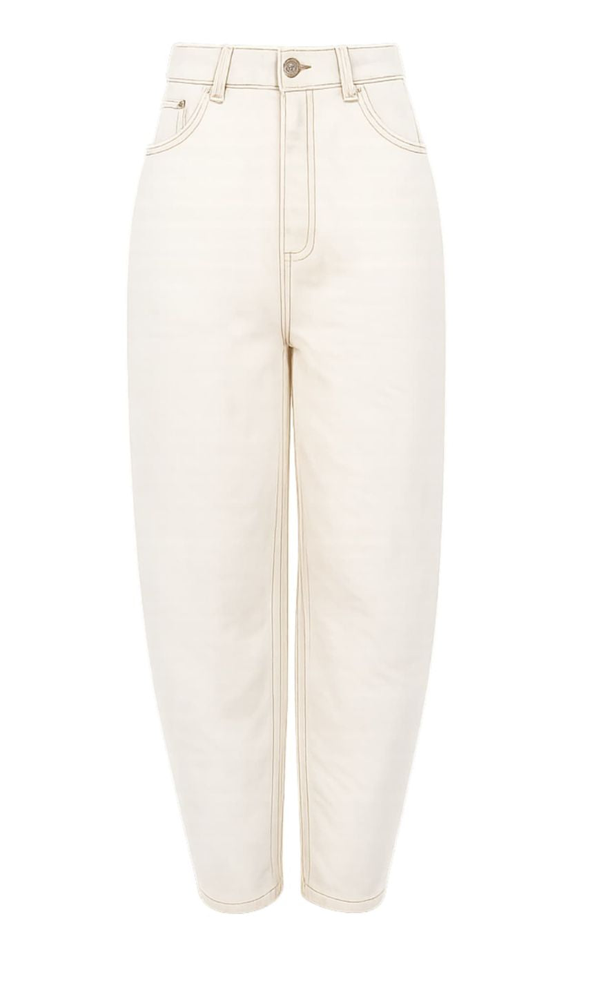 Black Colour Bukser - Izzy Barrel - Off White