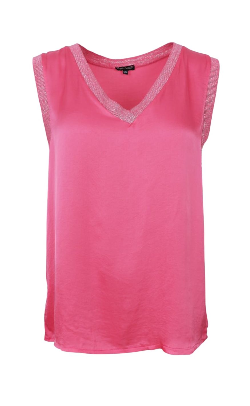 Black Colour Top - Mabel - Warm Pink