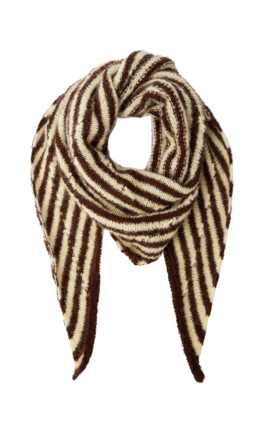 Black Colour tørklæde - Dell Mini Stripe - Mocca
