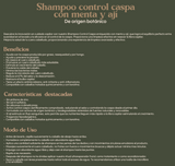 RITUAL BOTANICO - SHAMPOO CONTROL CASPA CON MENTA Y AJI (CHILE) 400ML (1UD)