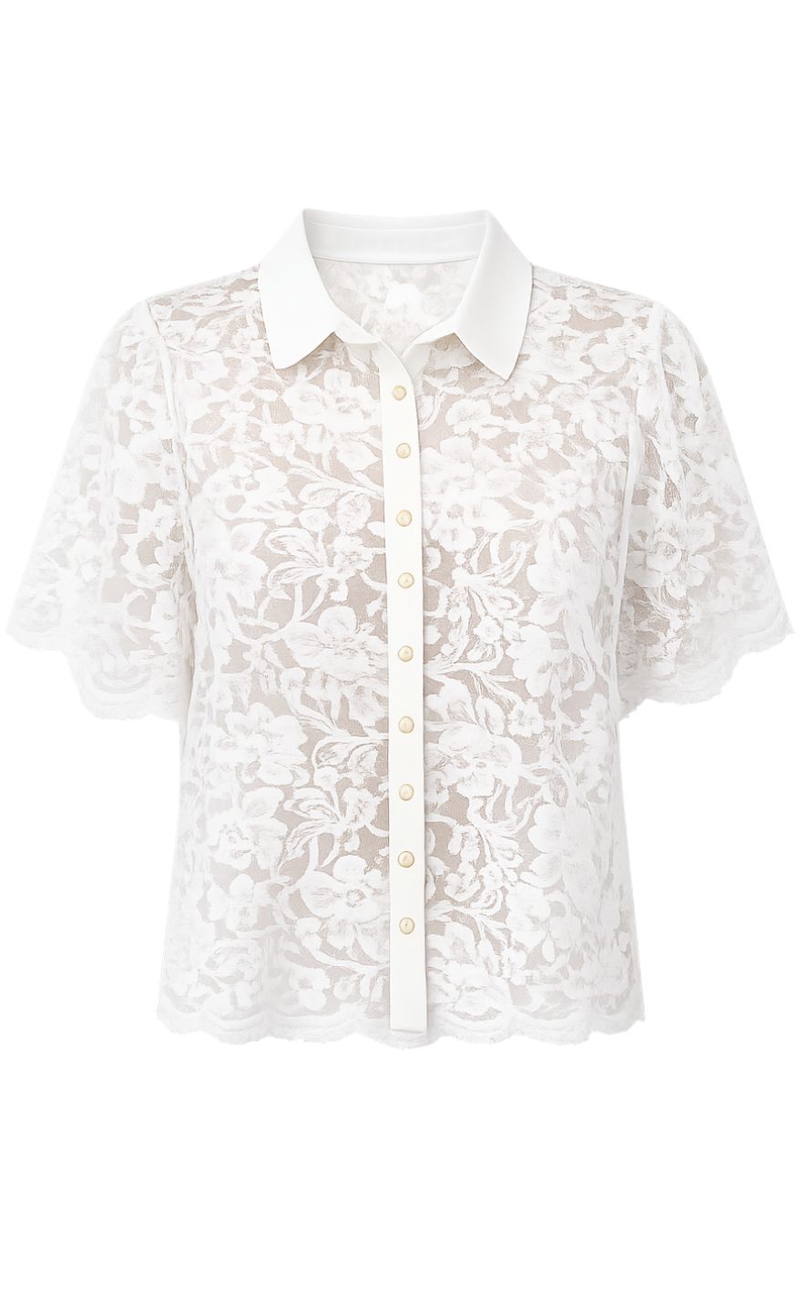 Continue Bluse - Paloma lace - 02 White